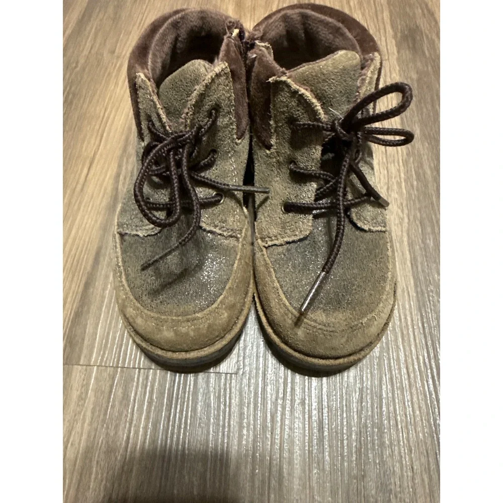 Ugg Neumel Desert‎ lil Boot - Kids Size 9 Leather Lace Up Zipper Brown Outdoor
